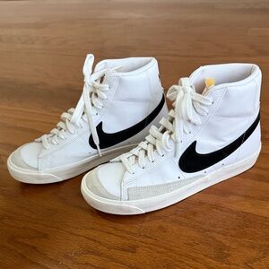 Nike Blazer ‘77 White and Black Hightop Sneakers